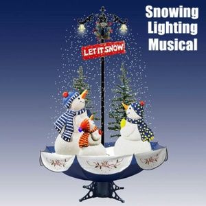 Music Snowing Christmas Snowman Family (SOLD)